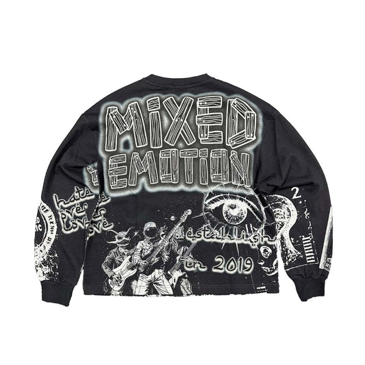 Mixed Emotions Astro Long Sleeve Black Tee