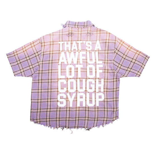 Awful Lot of Cough Syrup Distressed Purple Flannel