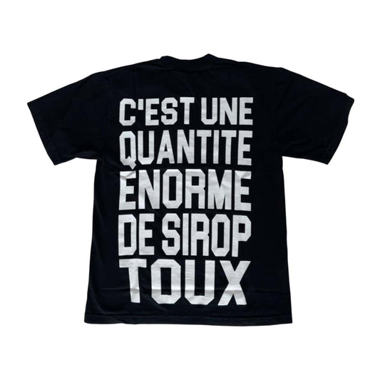 Awful Lot of Cough Syrup French Black Spell Out Tee