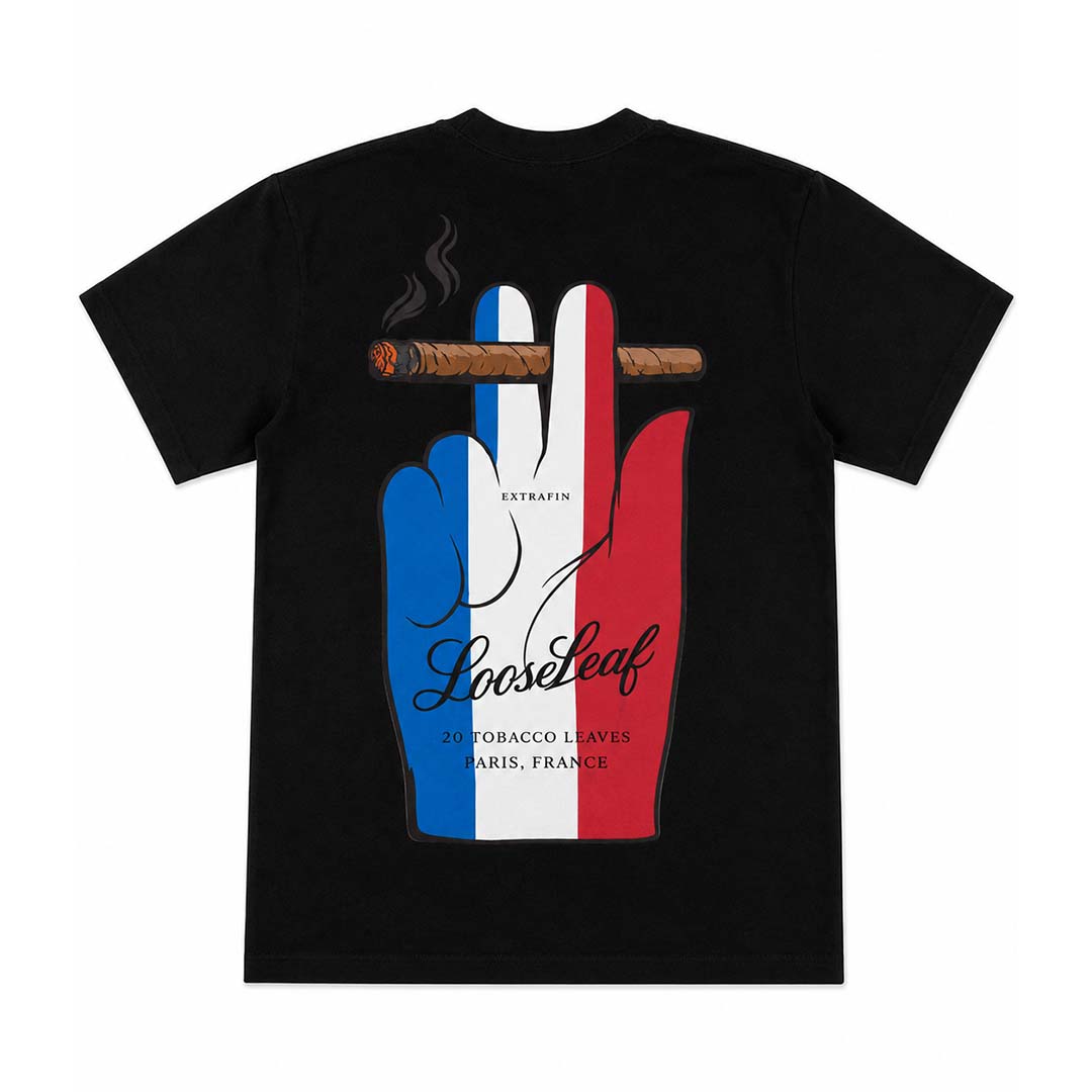 Awful Lot of Cough Syrup I Heart Paris Loose Leaf Black Tee