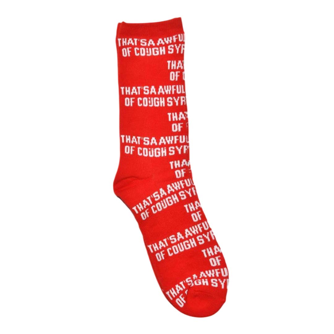 Awful Lot of Cough Syrup Socks Red White