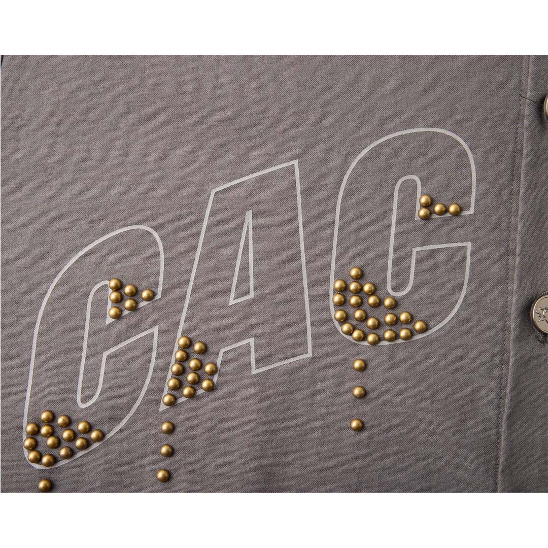 Cactus Valley Studded Grey Button Up Shirt
