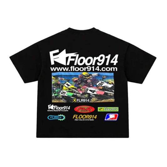 Floor 914 Race Girl Black Tee
