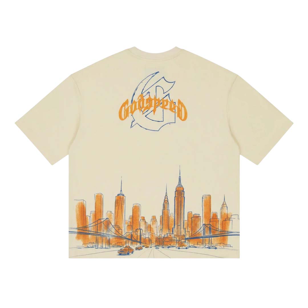Godspeed New York Skyline Tee Cream