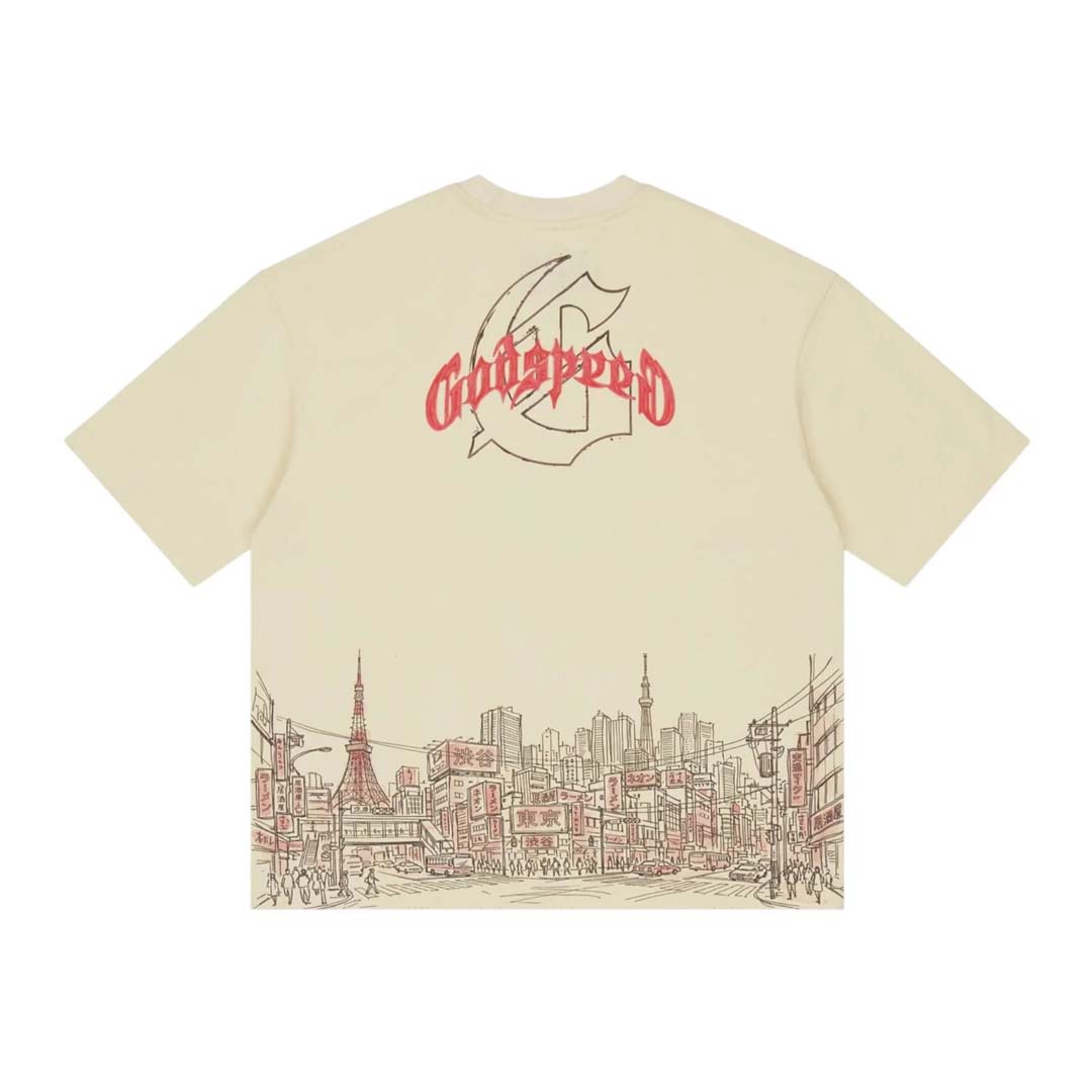 Godspeed Tokyo Skyline Tee Cream