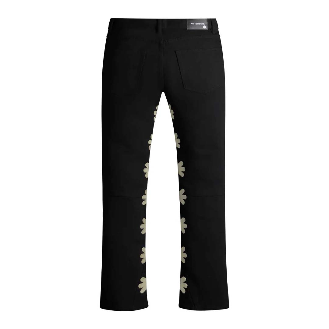 Lost Shdws Black Bone Sun Logo Denim Jeans