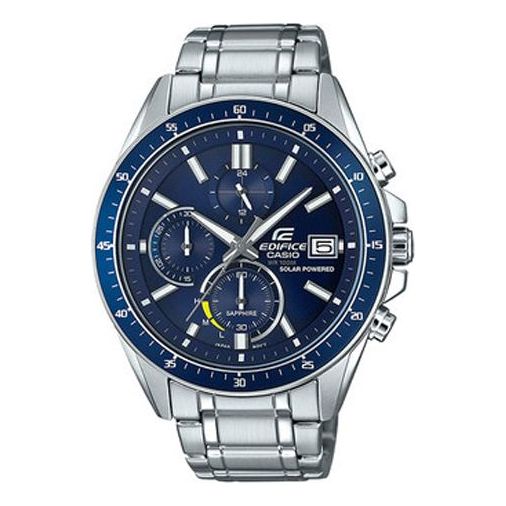 CASIO EDIFICE Waterproof Sapphire Crystal Solar Powered Stainless Steel Strap Mens Silver Analog EFS-S510D-2AVUPR