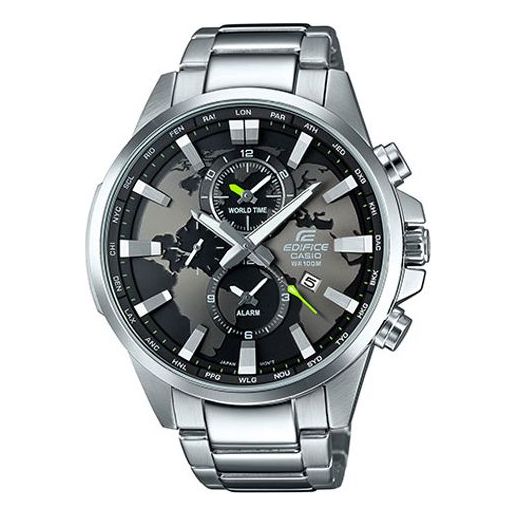 CASIO Quartz Waterproof EDIFICE Stainless Steel Strap Sapphire Crystal Solar Powered Mens Silver Analog EFR-303D-1AVUPR