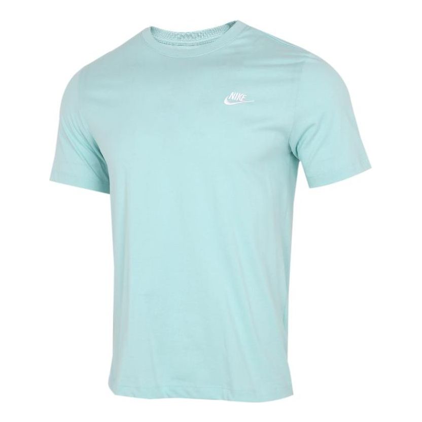 Nike MENS Sportswear Club Embroidered Small Hook Crew Neck Short Sleeve T-Shirt Green Light green AR4999-382