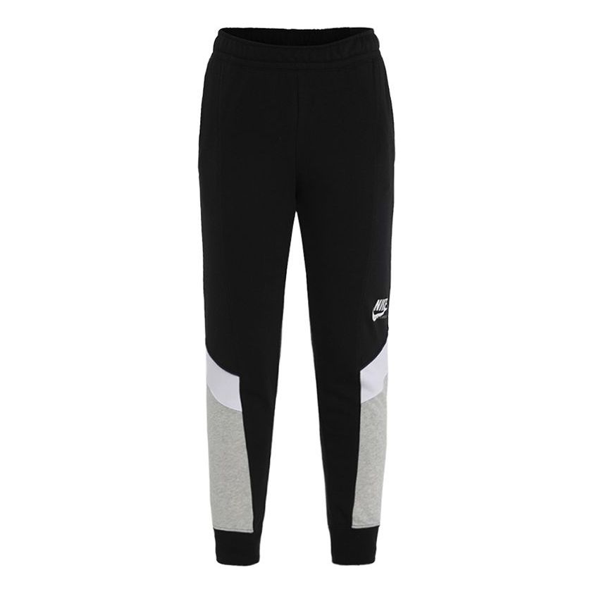 (WMNS) Nike Nsw heritage jgger Flc Colorblock Casual Sports Splicing Bundle Feet Knit Long Pants/Trousers Black CZ8609-010