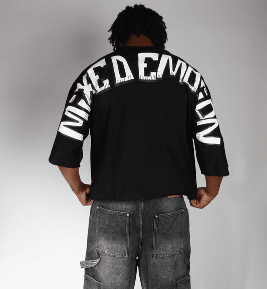 Mixed Emotions Monster Cropped Black Tee