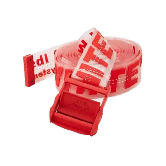 OFF-WHITE Industrial Logo Rubber Belt Red