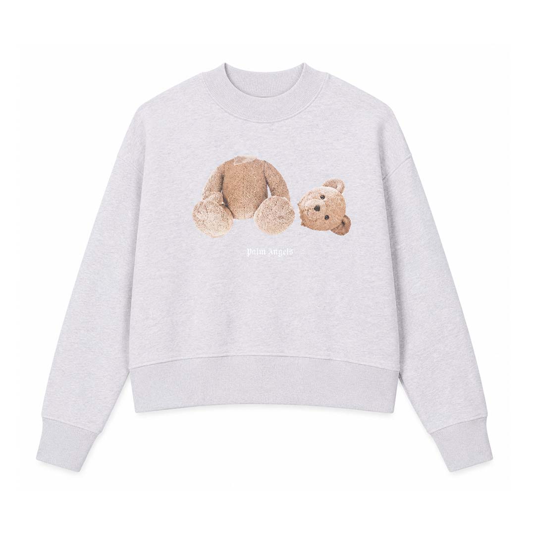Palm Angels KIDS Bear Crewneck Melange Grey