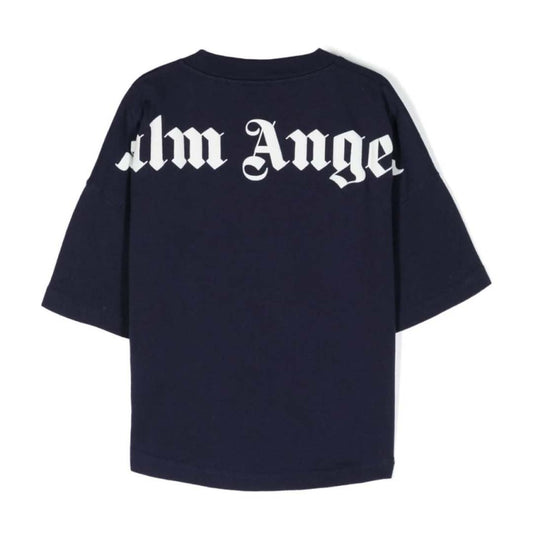 Palm Angels KIDS Classic Over Logo S/S Navy Blue White