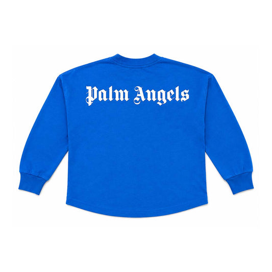 Palm Angels KIDS Classic Over Logo Tee L/S Blue White