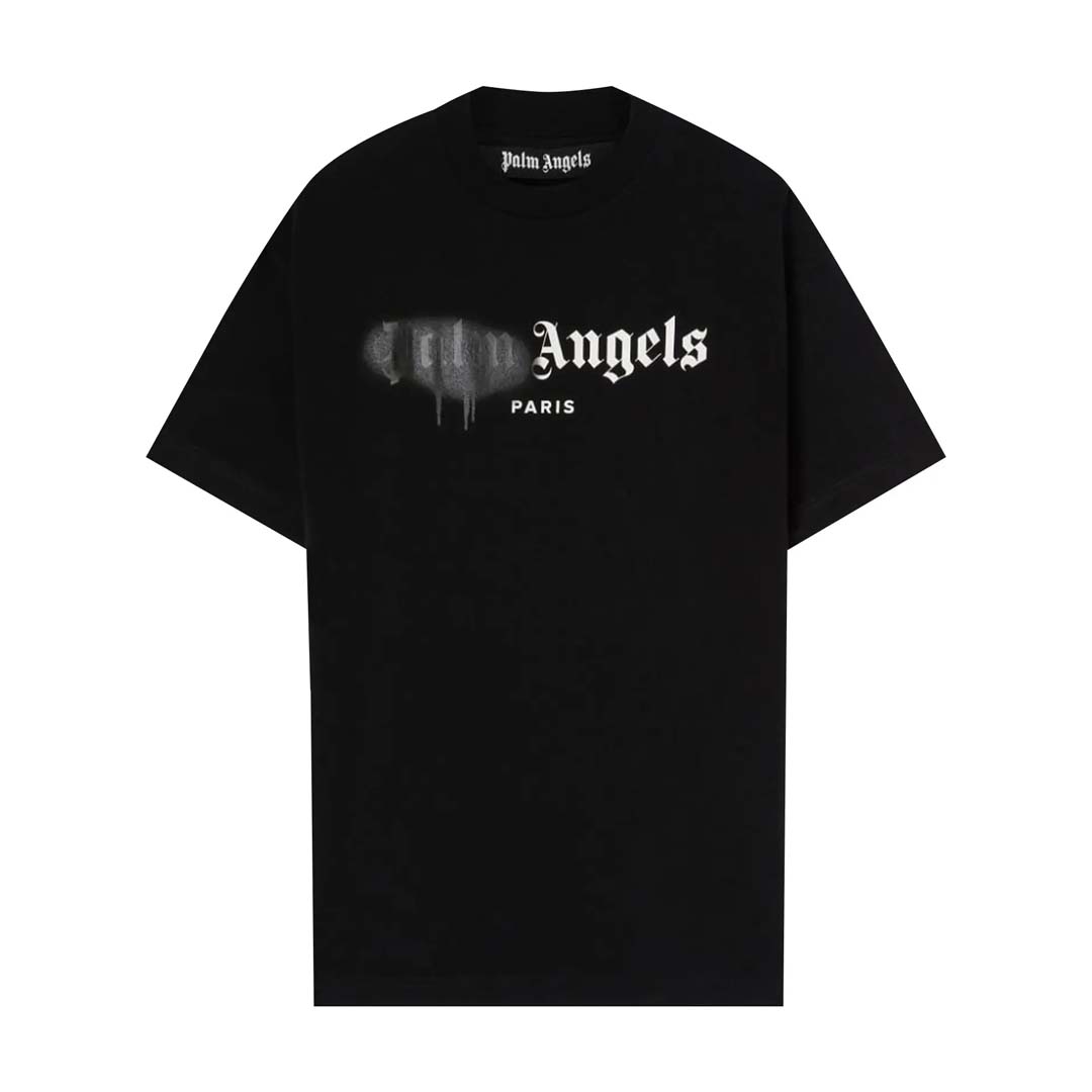Palm Angels Paris Sprayed Logo Tee Black