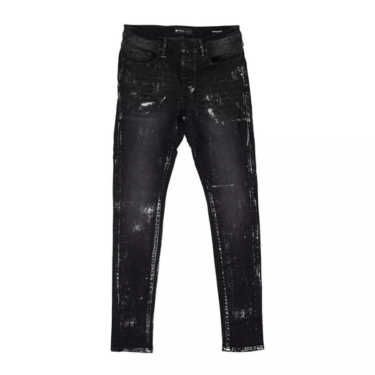 Purple Brand Black Wash Metallic Silver Jeans