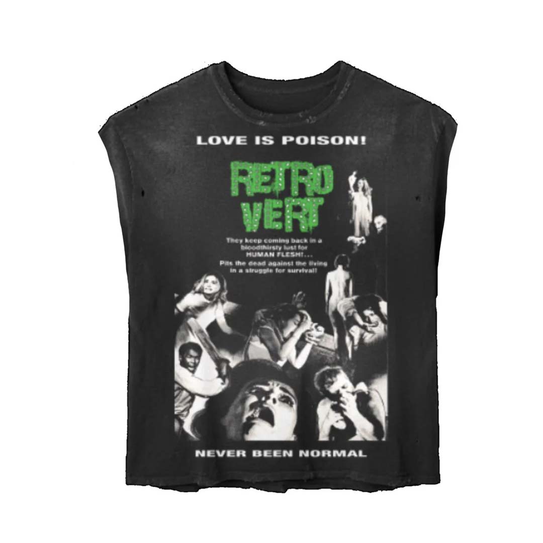 Retrovert Love is Poison Sleeveless Tee Black