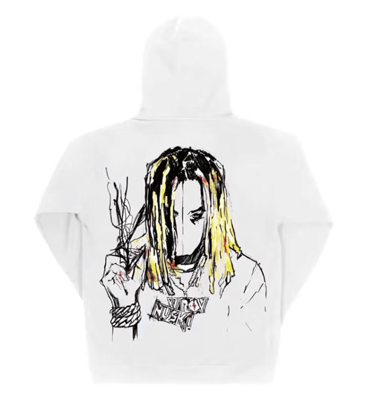 Revenge Durk Painting Hoodie White