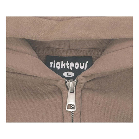 Righteous Risen King Zip Up Hoodie Brown