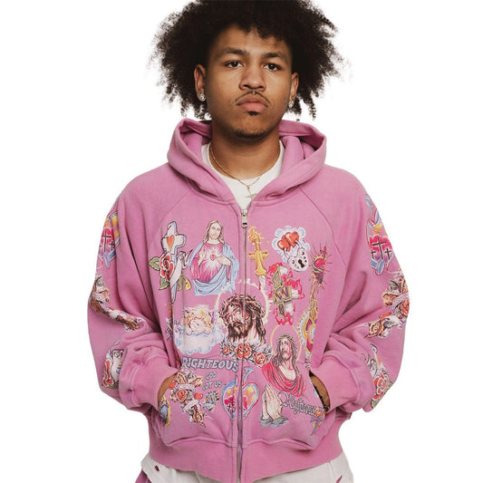 Righteous Risen King Zip Up Hoodie Purple