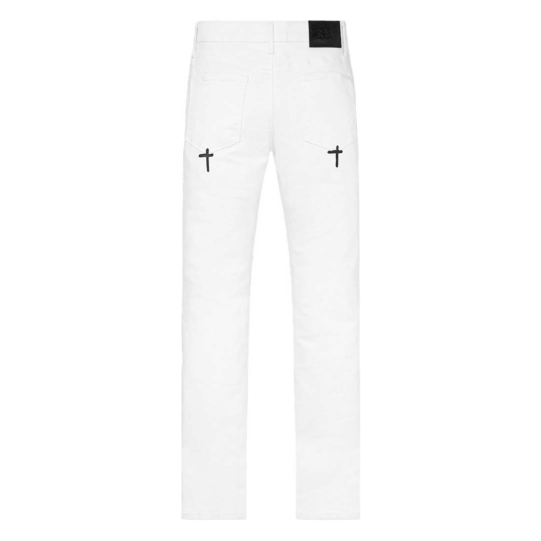 RtA Bryant Rest in Peace White Jeans