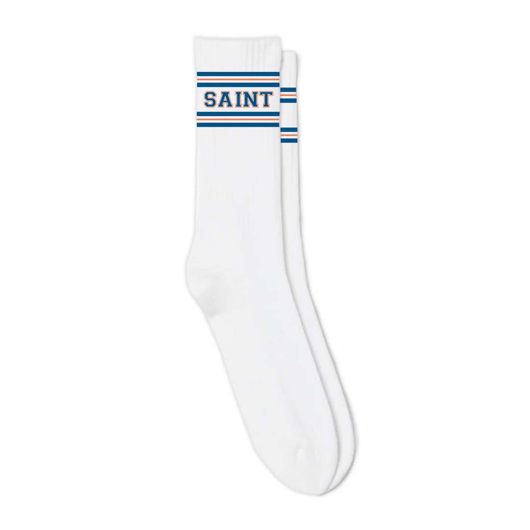 Saint Vanity Striped Socks White Blue Orange