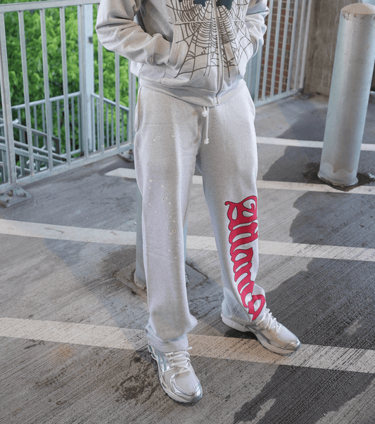 Sp5der Atlanta Wide Leg Sweatpants Heather Grey