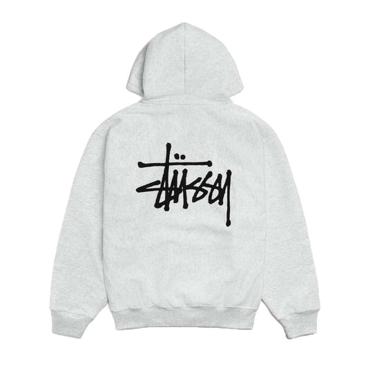 Stussy Basic Zip Up Hoodie Grey