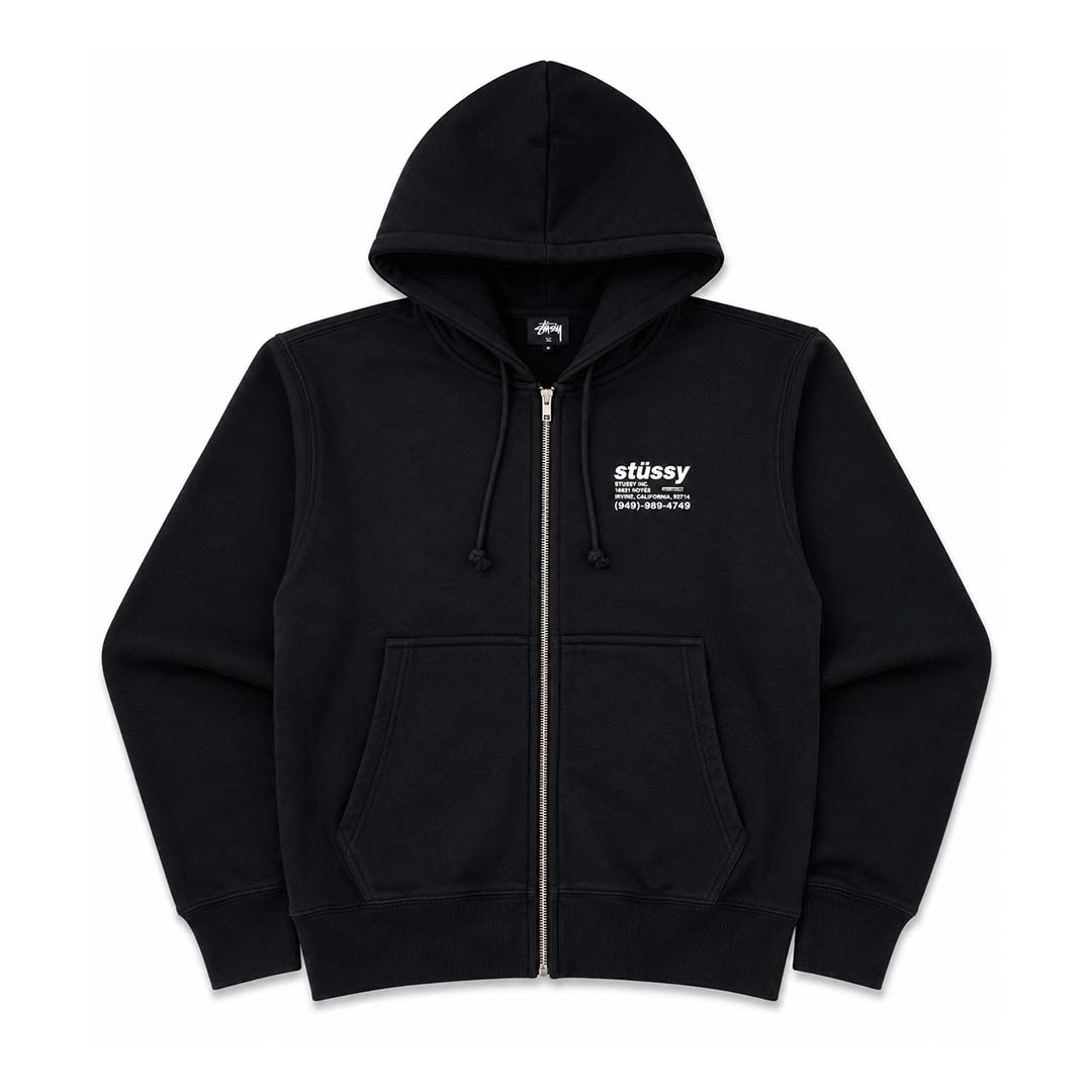 Stussy Black Common Wealth Zip Up Hoodie