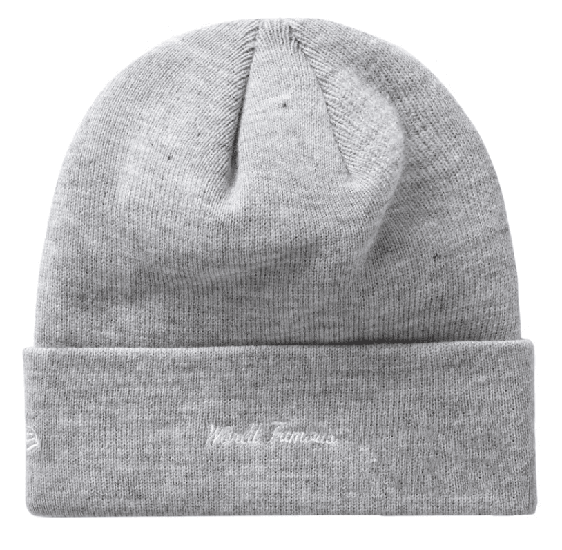 Supreme New Era Box Logo Beanie (FW19) Heather Grey Blue Paisley