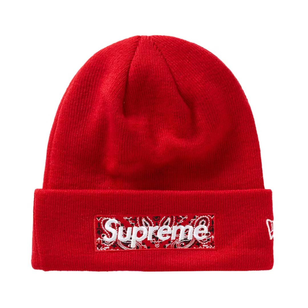 Supreme New Era Box Logo Beanie Red