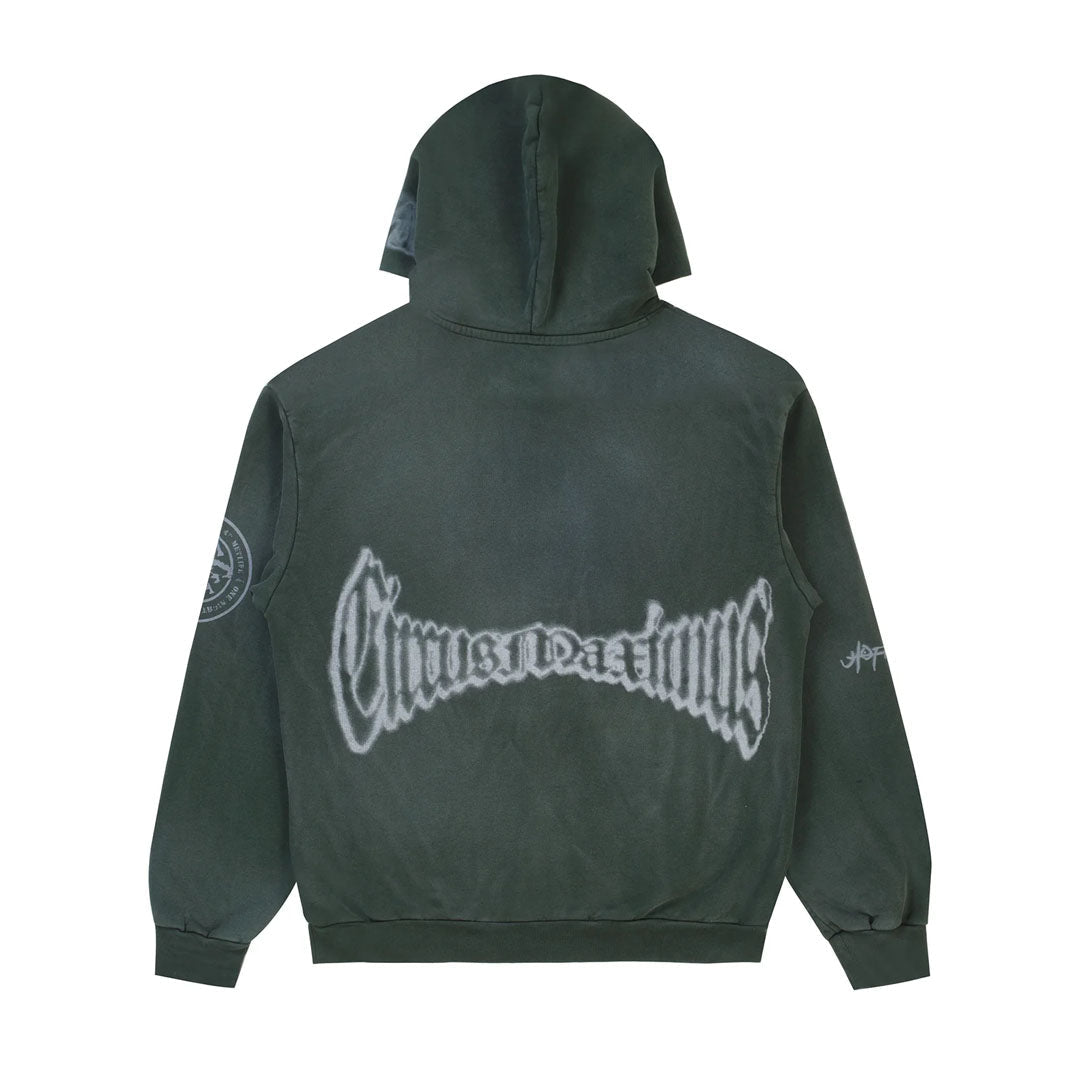 Travis Scott Metlife Flag Hoodie Washed Green