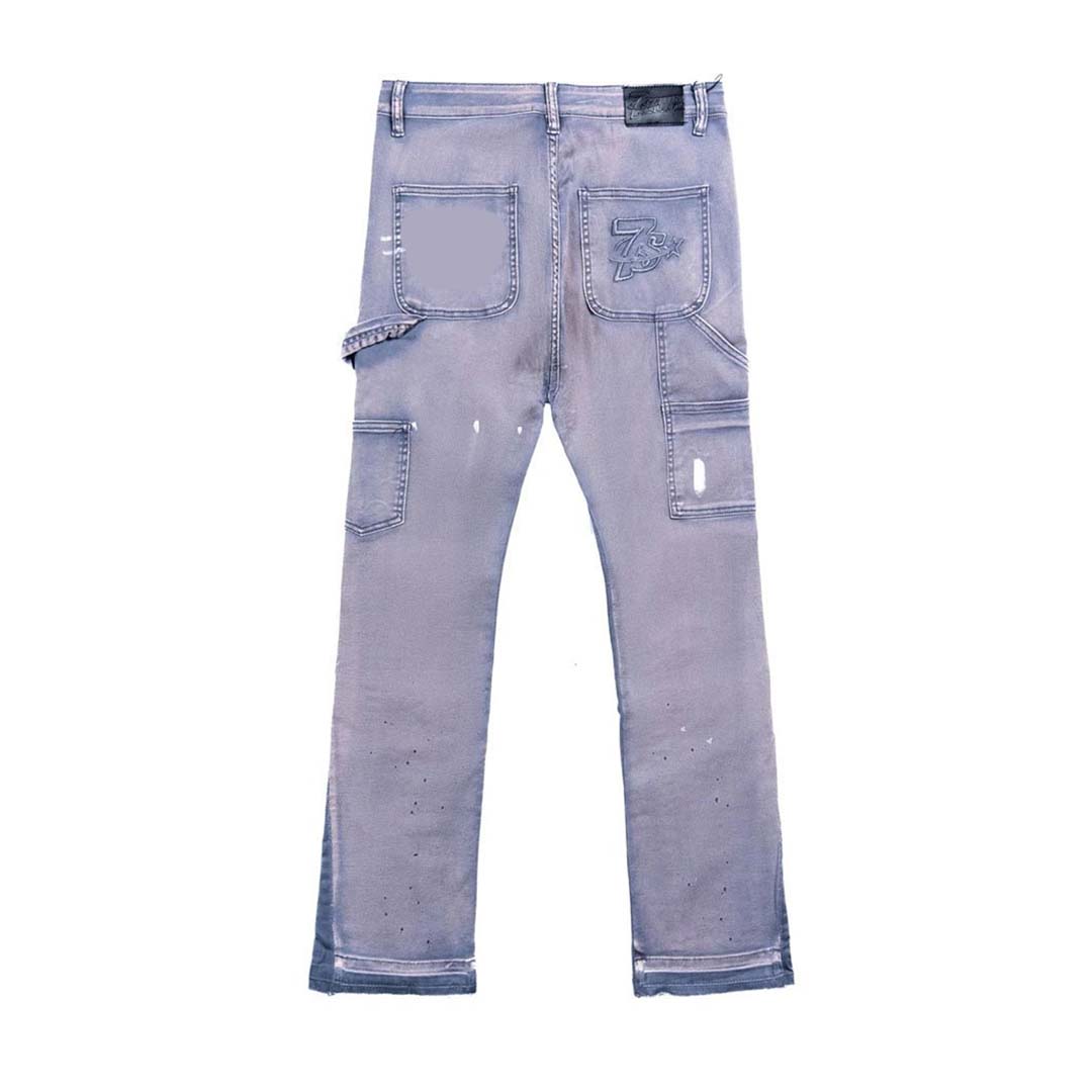 Triple Sevens Flare Denim Pants Grey/Blue