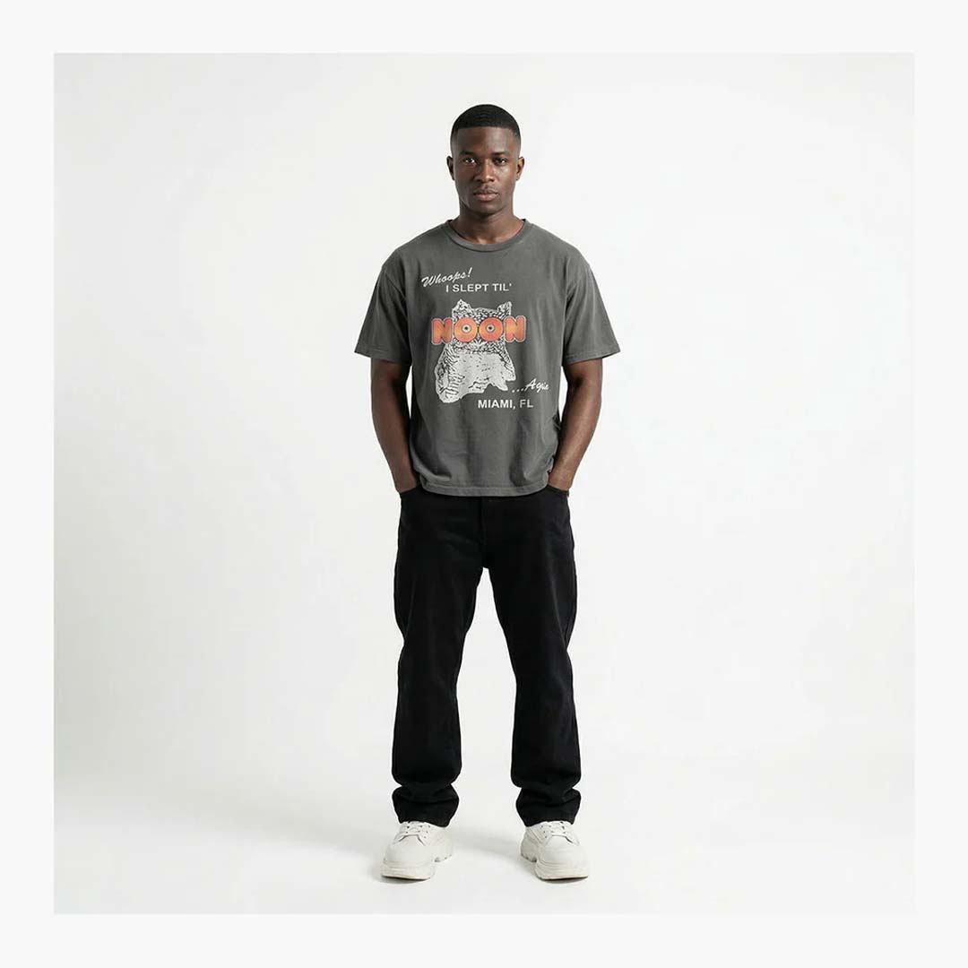 Triple Sevens Night Owl Faded Black Tee