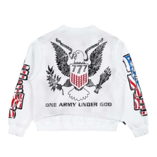 Triple Sevens Trade War Long Sleeve Thermal White Tee