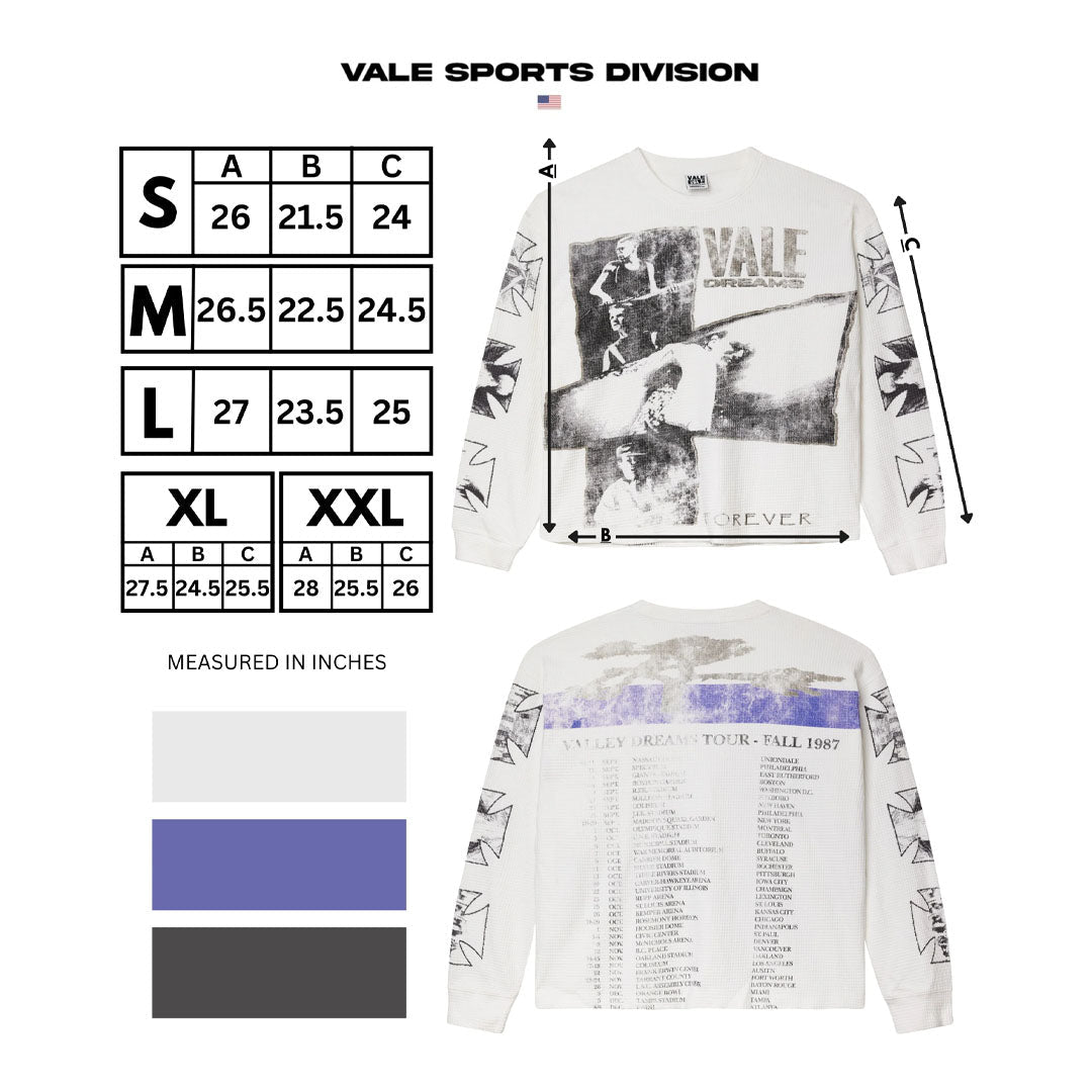 Vale Forever Slam Long Sleeve Thermal Tee White