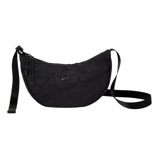 Nike Aura Floral Crescent 4L Crossbody Bag 'Black Gunmetal' IQ1268-010