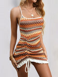 Women’s Aztec Backless Knit Bodycon Mini Dress