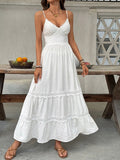 Women’s White Boho Maxi Dress