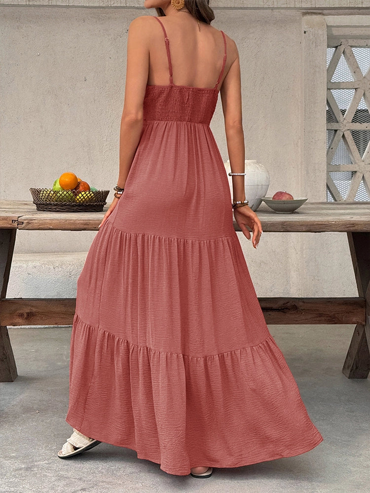 Women’s Boho V-Neck Maxi Dress