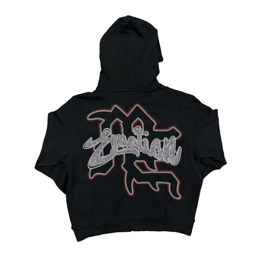 Mixed Emotions Black Rhinestone Hoodie