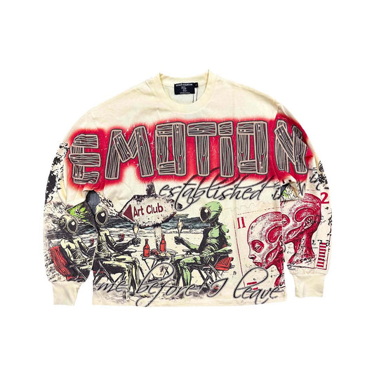 Mixed Emotions Art Club Cream Long Sleeve Tee