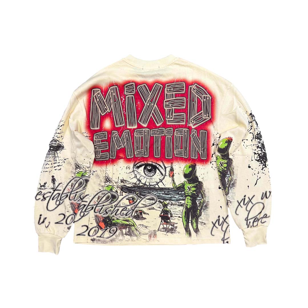 Mixed Emotions Art Club Cream Long Sleeve Tee