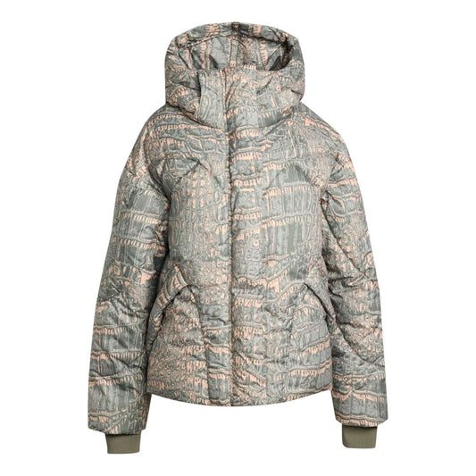 (WMNS) adidas x Stella McCartney Mid Length Padded Winter Jacket Printed 'Soft Powder Willow Grey Legacy Green' JX6787