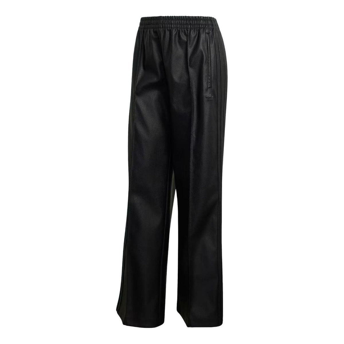 (WMNS) adidas Firebird Loose Pleather Pant Asia Sizing 'Black' KU1806