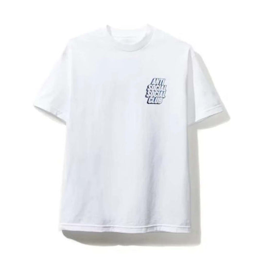 Anti Social Social Club Blocked Plaid White Blue Tee