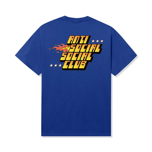 Anti Social Social Club Granted Flames Tee Blue