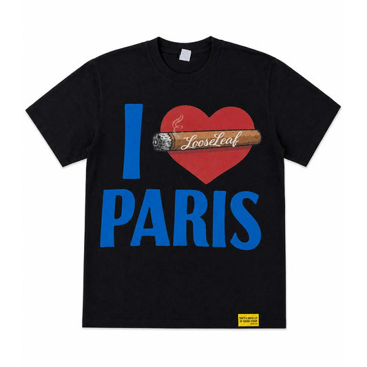 Awful Lot of Cough Syrup I Heart Paris Loose Leaf Black Tee