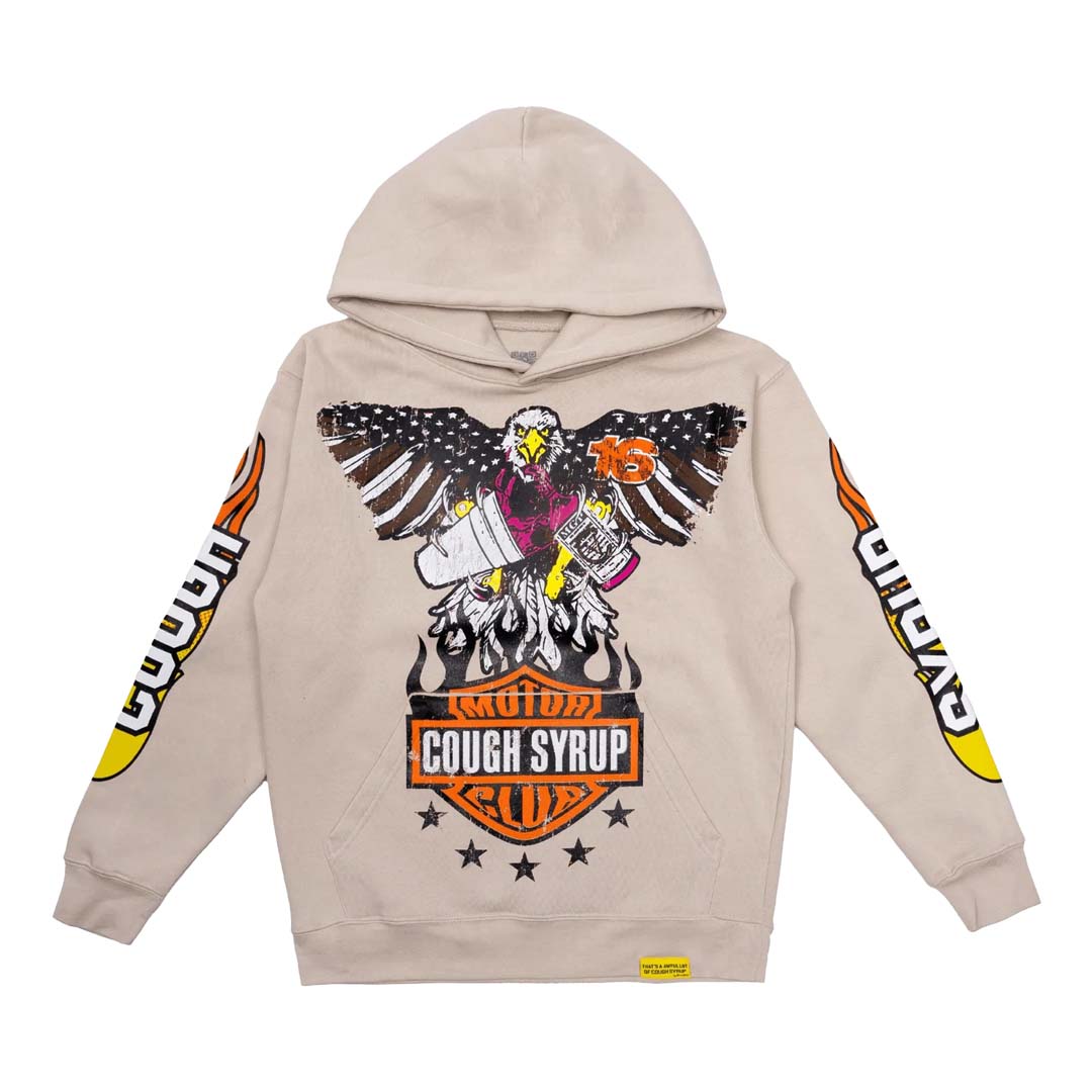 Awful Lot of Cough Syrup Moto Club Cream Hoodie